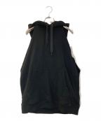 BURBERRYバーバリー）の古着「バックプリントノースリーブパーカー」｜ブラック
