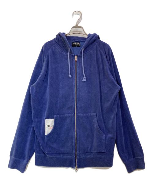 stussy（ステューシー）stussy (ステューシー) パイルジップパーカー ブルー サイズ:Lの古着・服飾アイテム