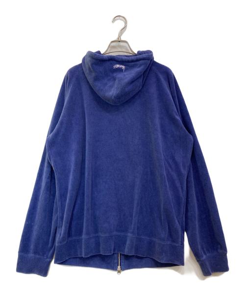 stussy（ステューシー）stussy (ステューシー) パイルジップパーカー ブルー サイズ:Lの古着・服飾アイテム