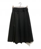 RAY BEAMSレイ ビームス）の古着「ダブル ベルト プリーツ スカート」｜ブラック