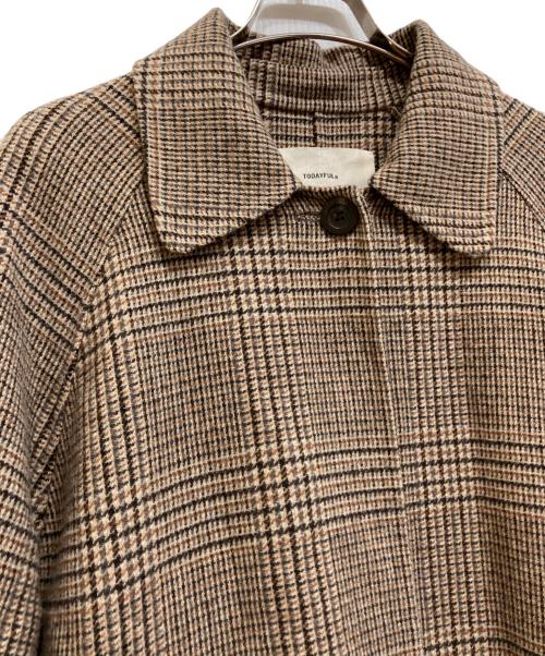 TODAYFUL（トゥデイフル）TODAYFUL (トゥデイフル) ステンカラーチェックコート ベージュ サイズ:38の古着・服飾アイテム