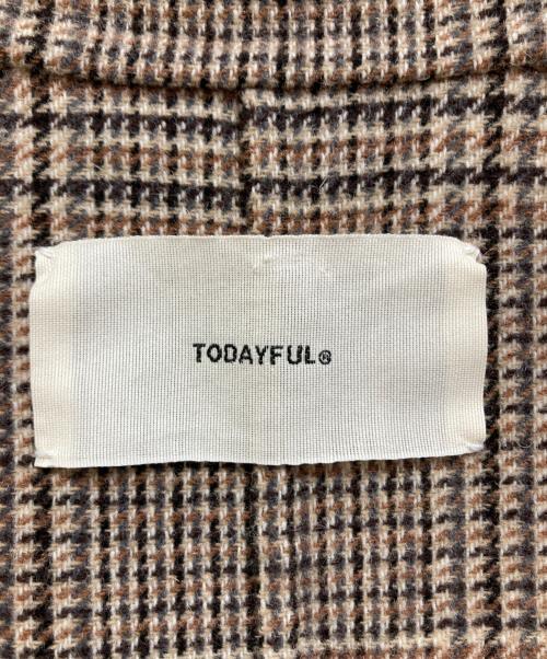 TODAYFUL（トゥデイフル）TODAYFUL (トゥデイフル) ステンカラーチェックコート ベージュ サイズ:38の古着・服飾アイテム