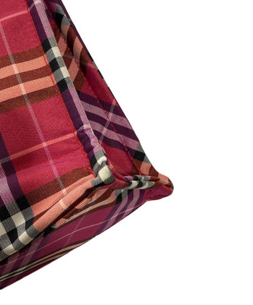 BURBERRY BLUE LABEL（バーバリーロンドンブルーレーベル）BURBERRY BLUE LABEL (バーバリーブルーレーベル) ノヴァチェックミニトートバッグ レッドの古着・服飾アイテム