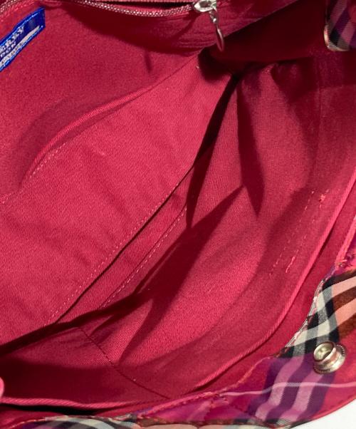BURBERRY BLUE LABEL（バーバリーロンドンブルーレーベル）BURBERRY BLUE LABEL (バーバリーブルーレーベル) ノヴァチェックミニトートバッグ レッドの古着・服飾アイテム