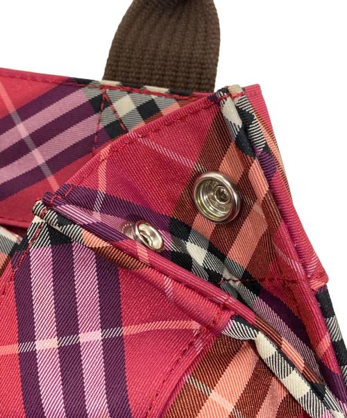 BURBERRY BLUE LABEL（バーバリーロンドンブルーレーベル）BURBERRY BLUE LABEL (バーバリーブルーレーベル) ノヴァチェックミニトートバッグ レッドの古着・服飾アイテム