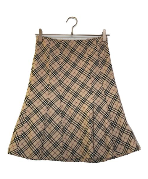 BURBERRY BLUE LABEL（バーバリーロンドンブルーレーベル）BURBERRY BLUE LABEL (バーバリーブルーレーベル) フレアスカート/FLF64-594-43 ベージュ サイズ:36の古着・服飾アイテム