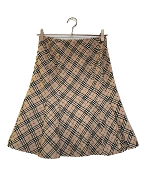 BURBERRY BLUE LABEL（バーバリーロンドンブルーレーベル）BURBERRY BLUE LABEL (バーバリーブルーレーベル) フレアスカート/FLF64-594-43 ベージュ サイズ:36の古着・服飾アイテム