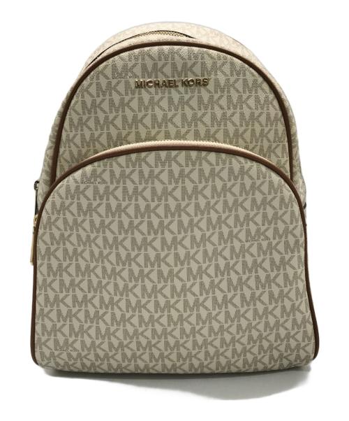 MICHAEL KORS（マイケル・コース）MICHAEL KORS (マイケルコース) ABBEY BACKPACK/35F8GAYB2B ホワイト×ブラウンの古着・服飾アイテム