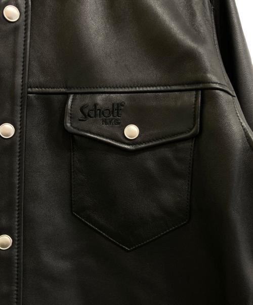 Schott（ショット）Schott (ショット) LAMB LEATHER SHIRT/3111029 ブラック サイズ:Mの古着・服飾アイテム