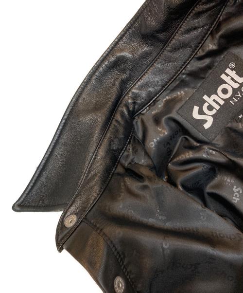 Schott（ショット）Schott (ショット) LAMB LEATHER SHIRT/3111029 ブラック サイズ:Mの古着・服飾アイテム