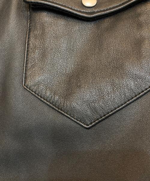 Schott（ショット）Schott (ショット) LAMB LEATHER SHIRT/3111029 ブラック サイズ:Mの古着・服飾アイテム