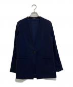 theoryセオリー）の古着「Powder Crepe CL Collarless JK/01-3204100」｜ネイビー