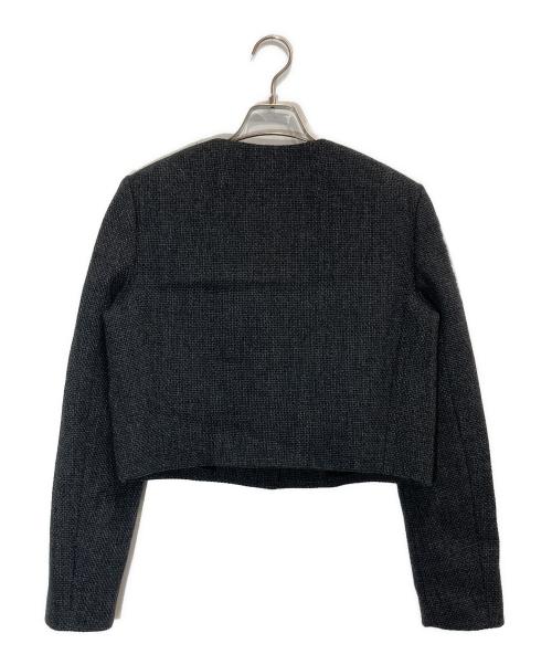 theory（セオリー）theory (セオリー) ノーカラーツイードジャケット グレー サイズ:2の古着・服飾アイテム