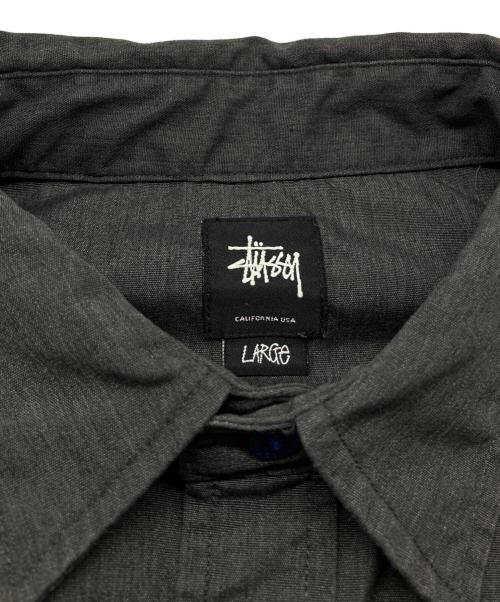 stussy（ステューシー）stussy (ステューシー) SSワークシャツ グレー サイズ:LARGEの古着・服飾アイテム