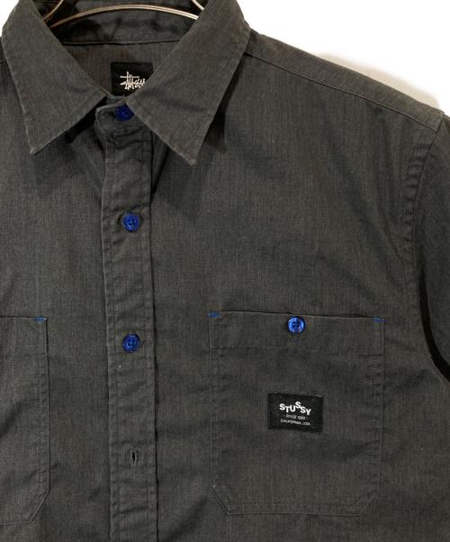 stussy（ステューシー）stussy (ステューシー) SSワークシャツ グレー サイズ:LARGEの古着・服飾アイテム