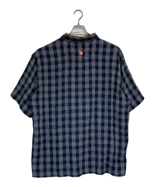 pellepelle（ペレペレ）pellepelle (ペレペレ) オーバーサイズチェックシャツ ネイビー サイズ:XXLの古着・服飾アイテム