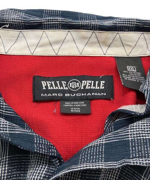 pellepelle（ペレペレ）pellepelle (ペレペレ) オーバーサイズチェックシャツ ネイビー サイズ:XXLの古着・服飾アイテム