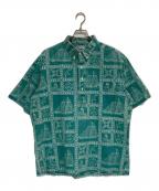 reyn spoonerレイン スプナー）の古着「ハーフボタンシャツ」｜グリーン