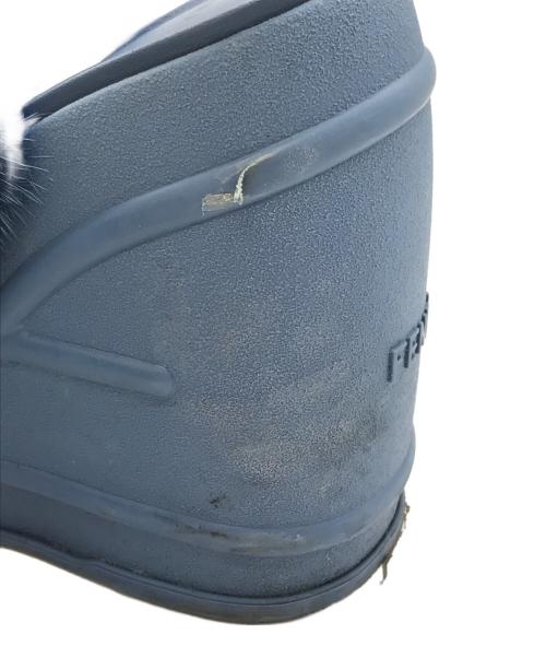 FENDI（フェンディ）FENDI (フェンディ) ファー厚底スライドサンダル ブルー サイズ:37の古着・服飾アイテム