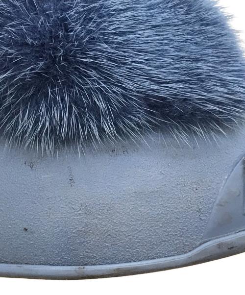 FENDI（フェンディ）FENDI (フェンディ) ファー厚底スライドサンダル ブルー サイズ:37の古着・服飾アイテム