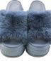 中古・古着 FENDI (フェンディ) ファー厚底スライドサンダル ブルー サイズ:37：7000円