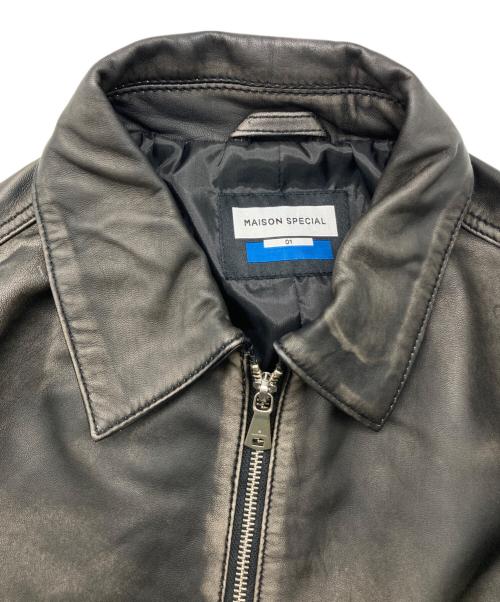 MAISON SPECIAL（メゾンスペシャル）MAISON SPECIAL (ビブラムソル) Sheep Leather Prime-Over Single Rider ブラック サイズ:1の古着・服飾アイテム