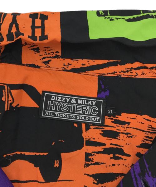 Hysteric Glamour（ヒステリックグラマー）Hysteric Glamour (ヒステリックグラマー) HYSTERIC HELL柄 オープンカラーシャツ パープル×オレンジ サイズ:XLの古着・服飾アイテム