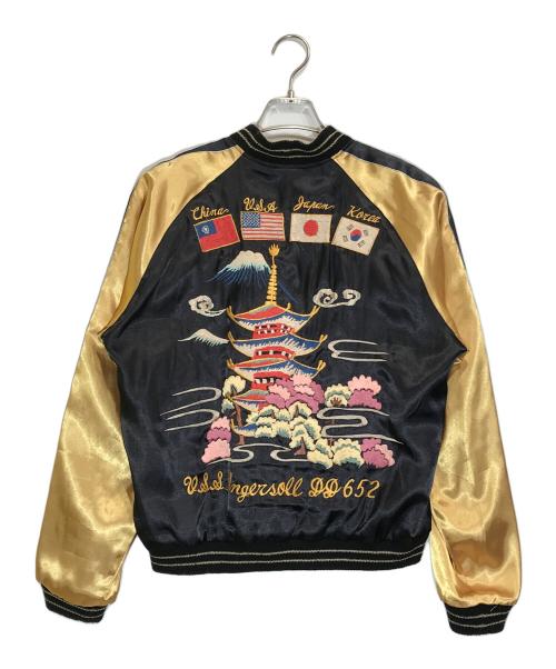 東洋エンタープライズ（トウヨウエンタープライズ）東洋エンタープライズ (トウヨウエンタープライズ) リバーシブルスカジャン/五重塔 ブラック×レッド サイズ:Mの古着・服飾アイテム