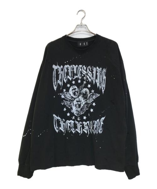 SOMEIT（サミット）SOMEIT (サミット) プリントカットソー ブラック サイズ:Lの古着・服飾アイテム