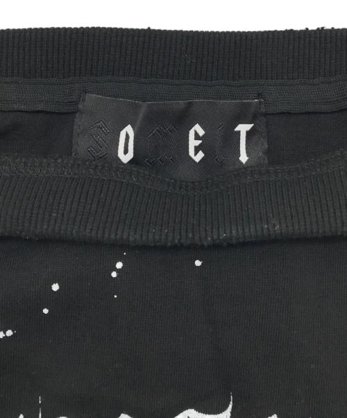 SOMEIT（サミット）SOMEIT (サミット) プリントカットソー ブラック サイズ:Lの古着・服飾アイテム