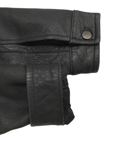 Calvin Klein Jeans（カルバンクラインジーンズ）Calvin Klein Jeans (カルバンクラインジーンズ) カウレザージャケット ブラック サイズ:Lの古着・服飾アイテム