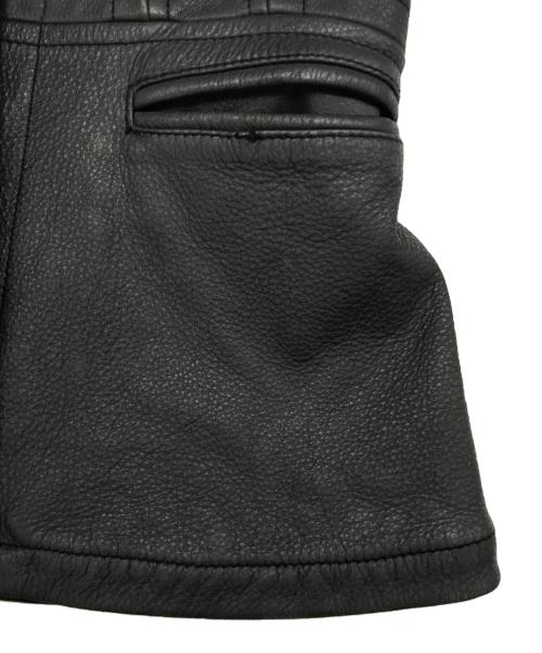 Calvin Klein Jeans（カルバンクラインジーンズ）Calvin Klein Jeans (カルバンクラインジーンズ) カウレザージャケット ブラック サイズ:Lの古着・服飾アイテム