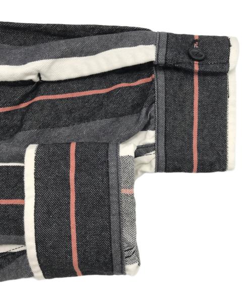 AVIREX（アヴィレックス）AVIREX (アヴィレックス) STRIPE DENIM SHIRT/783-4120003 グレー×ホワイト サイズ:Lの古着・服飾アイテム