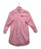 DIESELディーゼル）の古着「D-LUNAR-STR Shirt Dress/ｼｬﾂﾜﾝﾋﾟｰｽ」｜ピンク