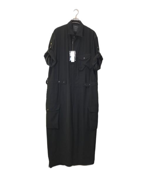 s'yte（サイト）s'yte (サイト) POLYESTER GABARDINE SHORT SLEEVE MILITARY ALL-IN-ONE/UY-D03-901 ブラック サイズ:4の古着・服飾アイテム