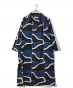marimekkoマリメッコ）の古着「Rappu / Veistos cotton poplin dress」｜ブラック×ブルー