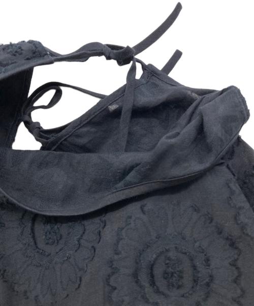 TOMORROW LAND collection（トゥモローランドコレクション）TOMORROW LAND collection (トゥモローランドコレクション) サンフラワージャカード ラッフルスリーブブラウス ネイビー サイズ:36の古着・服飾アイテム