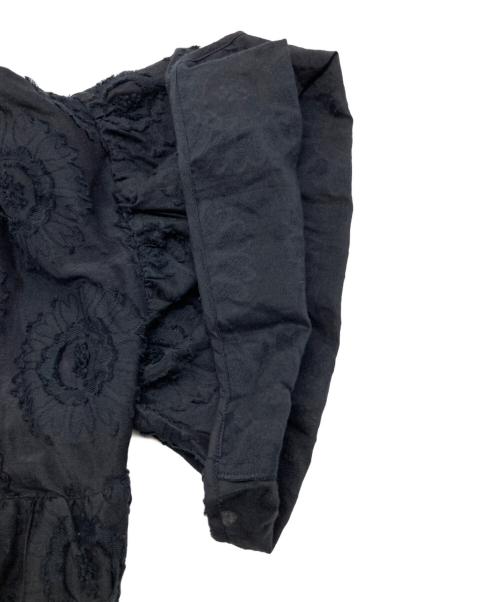 TOMORROW LAND collection（トゥモローランドコレクション）TOMORROW LAND collection (トゥモローランドコレクション) サンフラワージャカード ラッフルスリーブブラウス ネイビー サイズ:36の古着・服飾アイテム