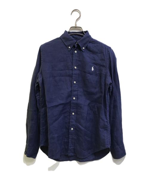 RALPH LAUREN（ラルフローレン）RALPH LAUREN (ラルフローレン) リネンシャツ ネイビー サイズ:160/84の古着・服飾アイテム