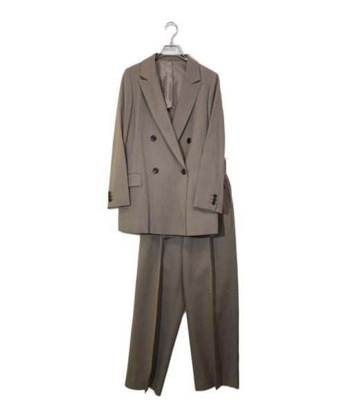 THE SUIT COMPANY SHE（ザスーツカンパニーシー）THE SUIT COMPANY she (ザスーツカンパニーシー) TUMUGITOシャークツイードストレッチダブルジャケット グレー サイズ:38の古着・服飾アイテム