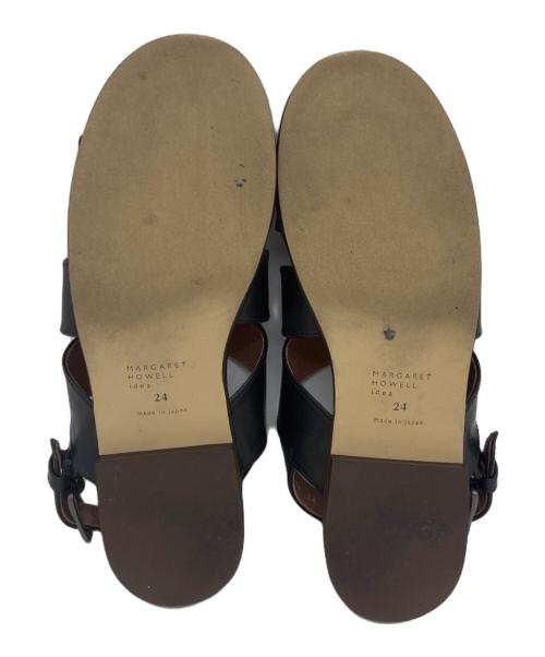 MARGARET HOWELL idea（マーガレット ハウエル アイディア）MARGARET HOWELL idea (マーガレット ハウエル アイディア) レザーサンダル ブラック サイズ:24の古着・服飾アイテム