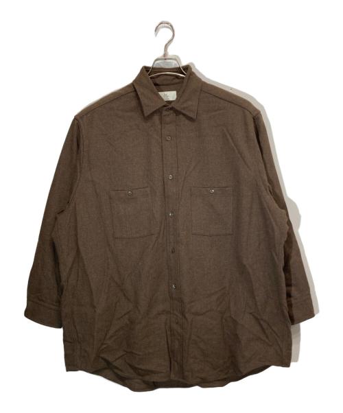 HERILL（ヘリル）HERILL (ヘリル) Blacksheep Serge Work Shirt 2 ブラウン サイズ:3の古着・服飾アイテム