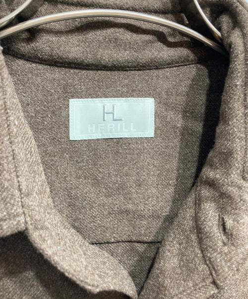 HERILL（ヘリル）HERILL (ヘリル) Blacksheep Serge Work Shirt 2 ブラウン サイズ:3の古着・服飾アイテム