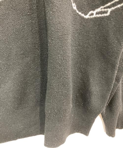 A BATHING APE（ア ベイシング エイプ）A BATHING APE (ア ベイシング エイプ) HEADS WIDE KNIT ブラック サイズ:XLの古着・服飾アイテム