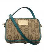 MICHAEL MICHAEL KORSマイケル マイケルコース）の古着「ミニショルダーバッグ」｜ベージュ×ブルー