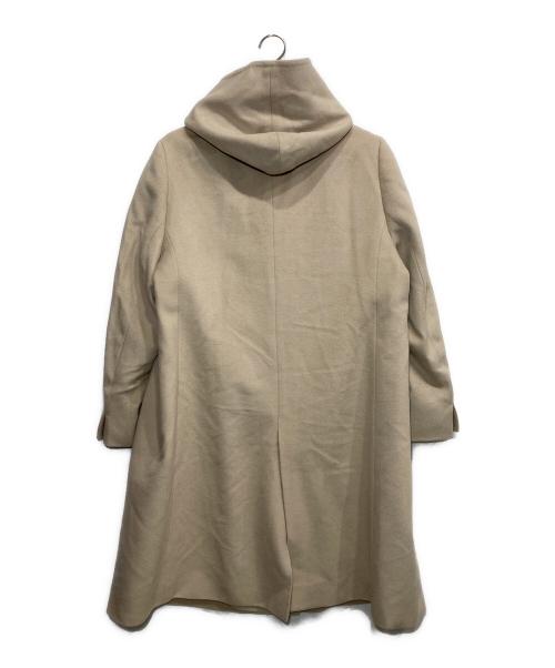 23区（ニジュウサンク）23区 (ニジュウサンク) ウールアンゴラビーバーフーデッドコート アイボリー サイズ:50の古着・服飾アイテム