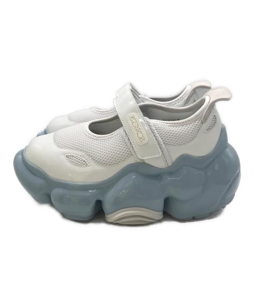 grounds（グラウンズ）grounds (グラウンズ) MOOPIE MARY JANE ホワイト×ブルー サイズ:24cmの古着・服飾アイテム