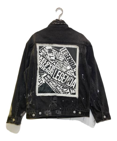 LEGENDA（レジェンダ）LEGENDA (レジェンダ) クラッシュドデニムジャケット ブラック サイズ:Sの古着・服飾アイテム