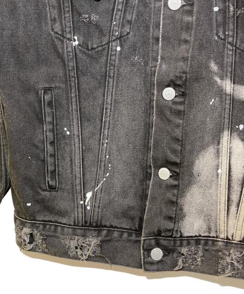 LEGENDA（レジェンダ）LEGENDA (レジェンダ) クラッシュドデニムジャケット ブラック サイズ:Sの古着・服飾アイテム