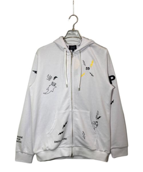 PEARLY GATES（パーリーゲイツ）PEARLY GATES (パーリーゲイツ) 裏毛フルジップフーディ/053-5162333 ホワイト サイズ:6の古着・服飾アイテム